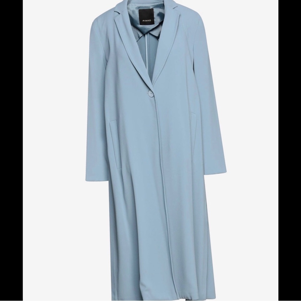 Pastel Blue Pinko Jacket • Tailored Crepe Outerwear